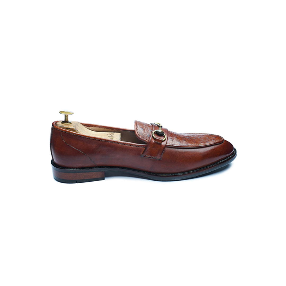 OSTRICH PENNY HORSEBIT - COGNAC PATINA