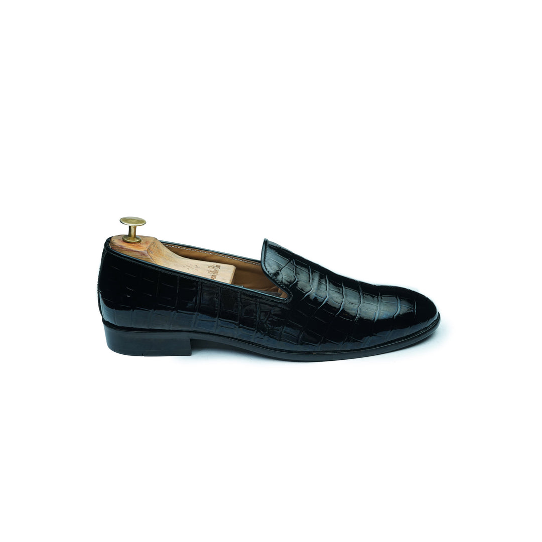 CROCO PATENT SLIPON - BLACK