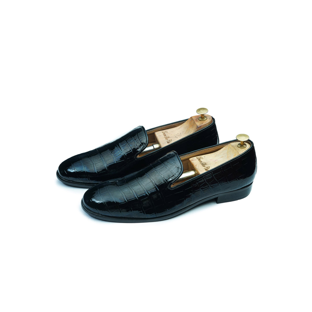 CROCO PATENT SLIPON - BLACK
