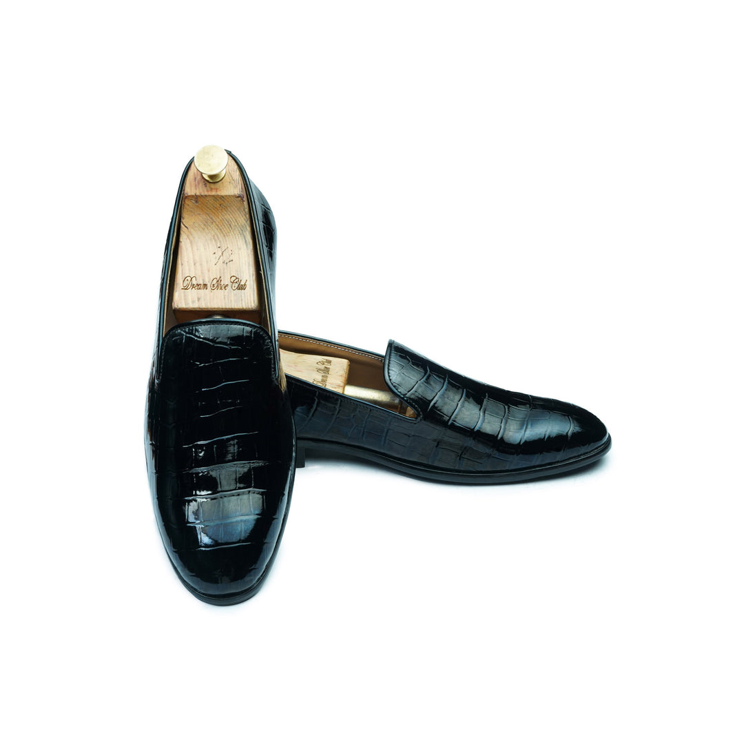 CROCO PATENT SLIPON - BLACK