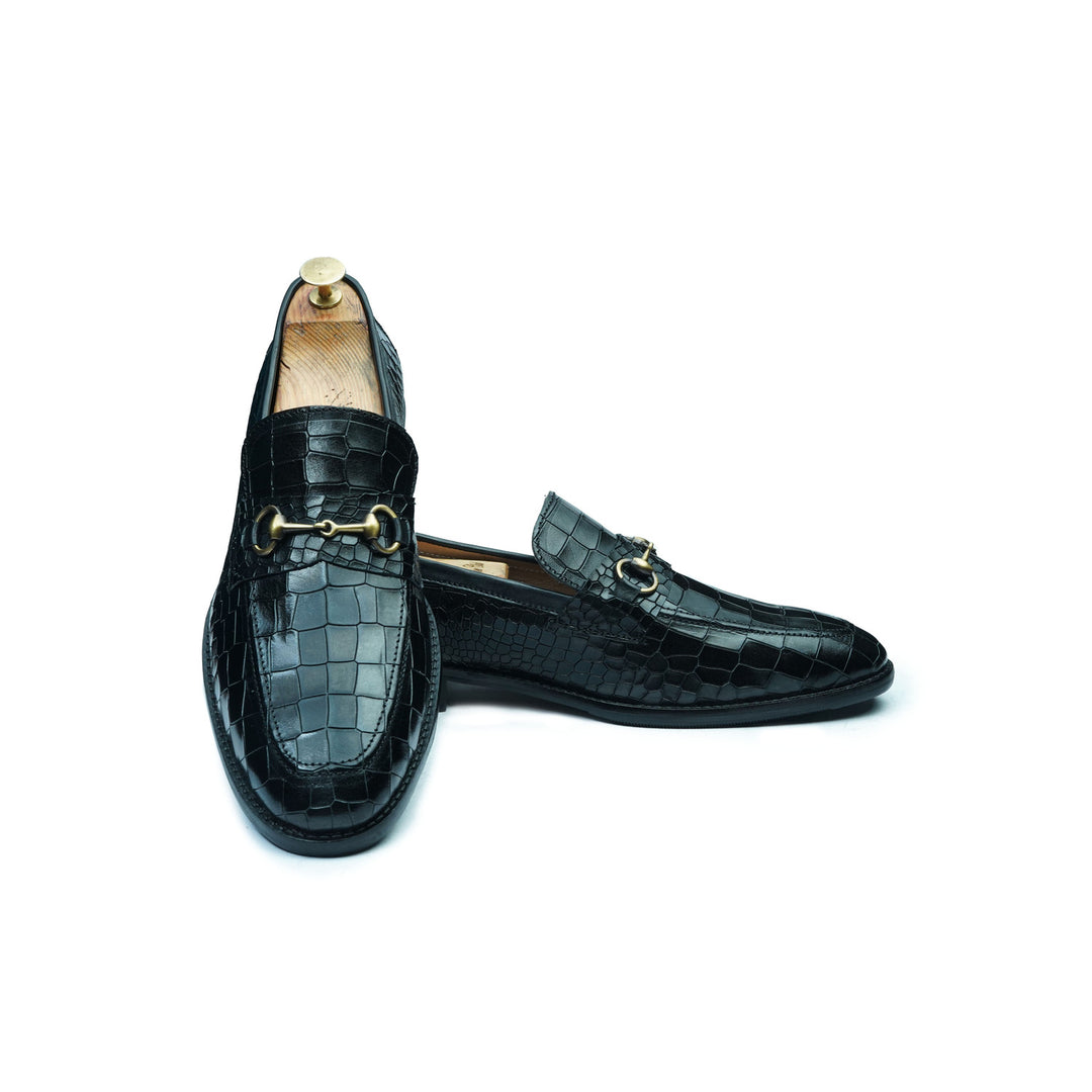 CROCO PENNY HORSEBIT - BLACK
