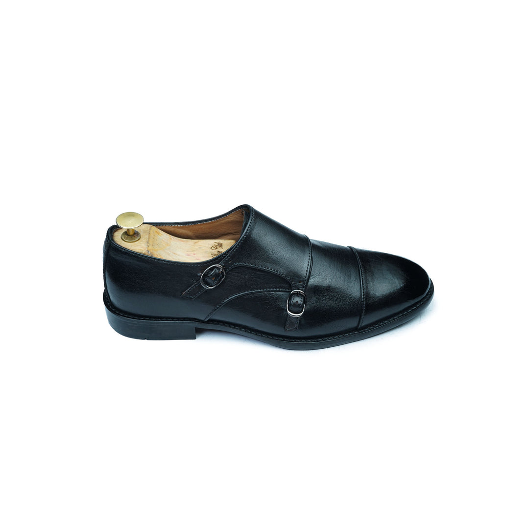 CAP TOE MONK - BLACK