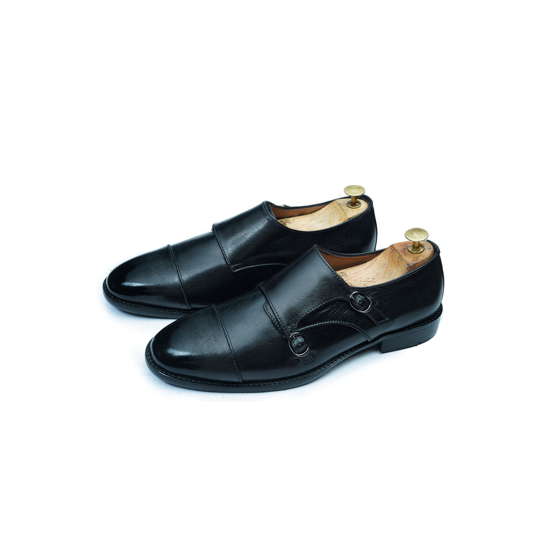 CAP TOE MONK - BLACK
