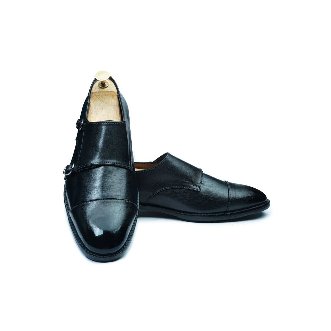 CAP TOE MONK - BLACK