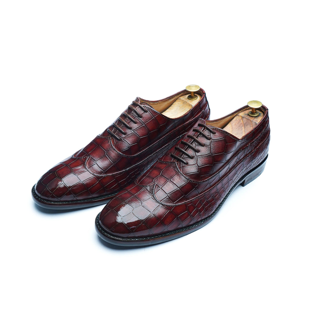 CROCO WAVE BROGUE - COGNAC PATINA