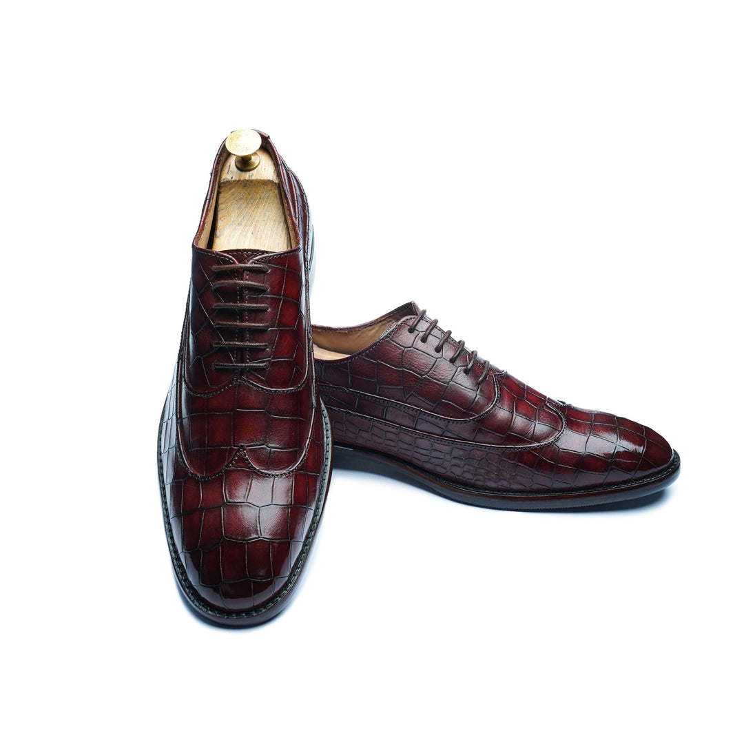 CROCO WAVE BROGUE - COGNAC PATINA