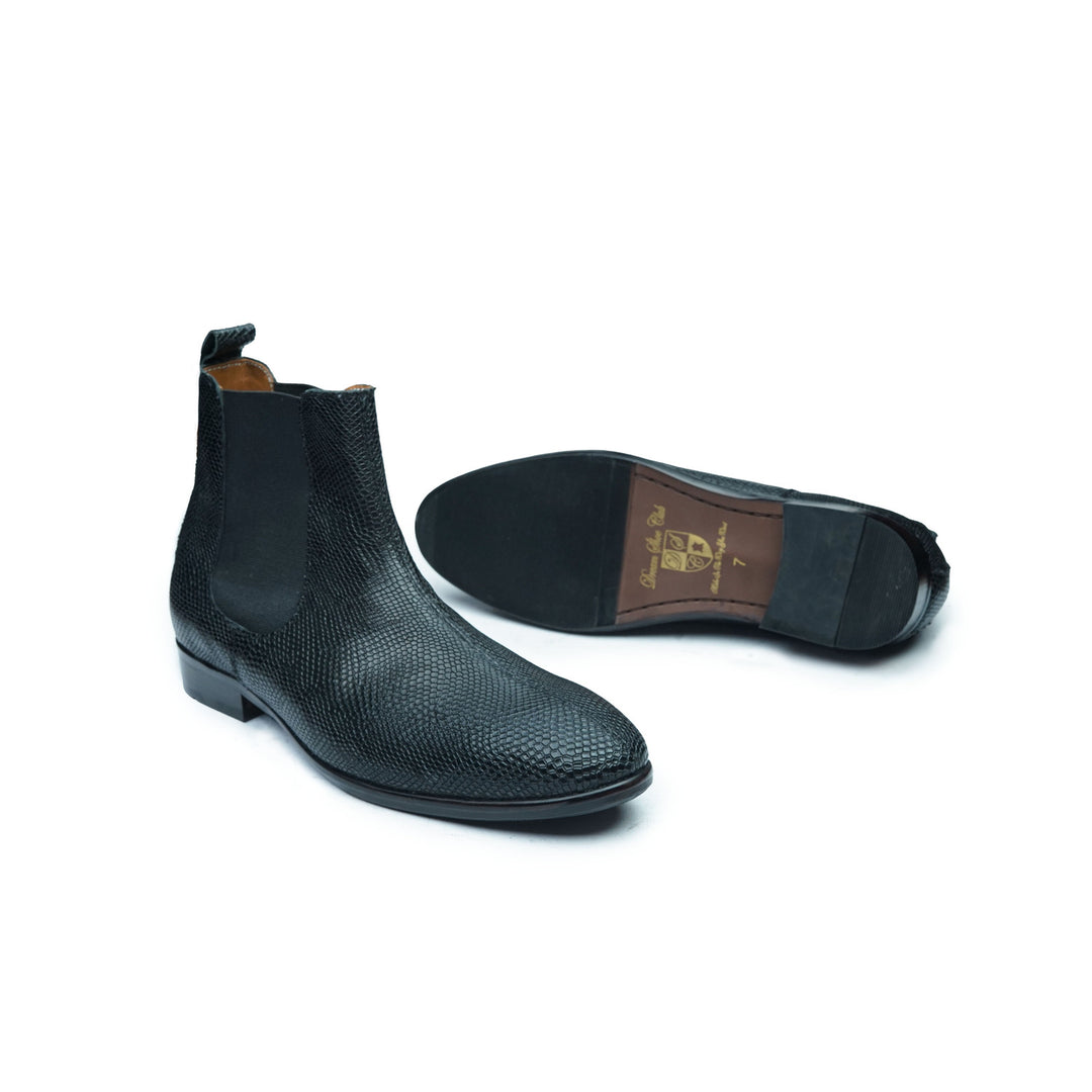LIZARD CHELSEA BOOT - BLACK