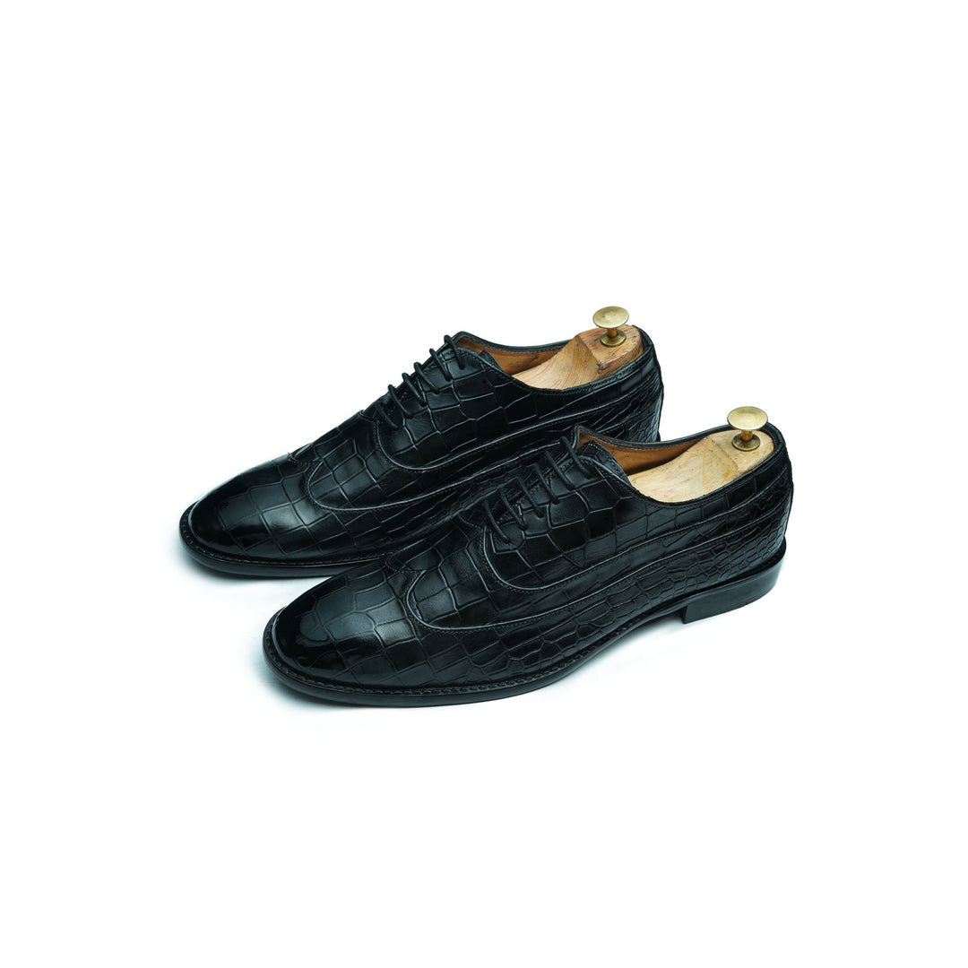CROCO WAVE BROGUE - BLACK