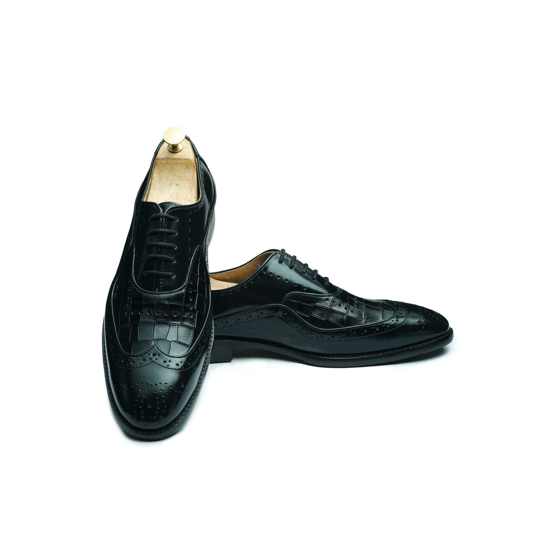 CROCO S-WING BROGUE - BLACK