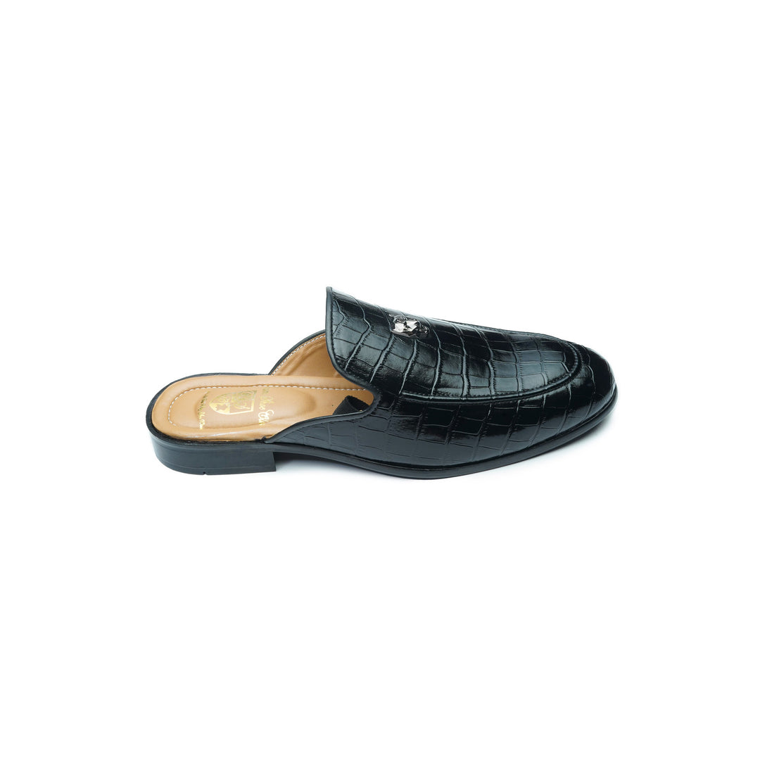 CROCO JAGUAR MULE - BLACK