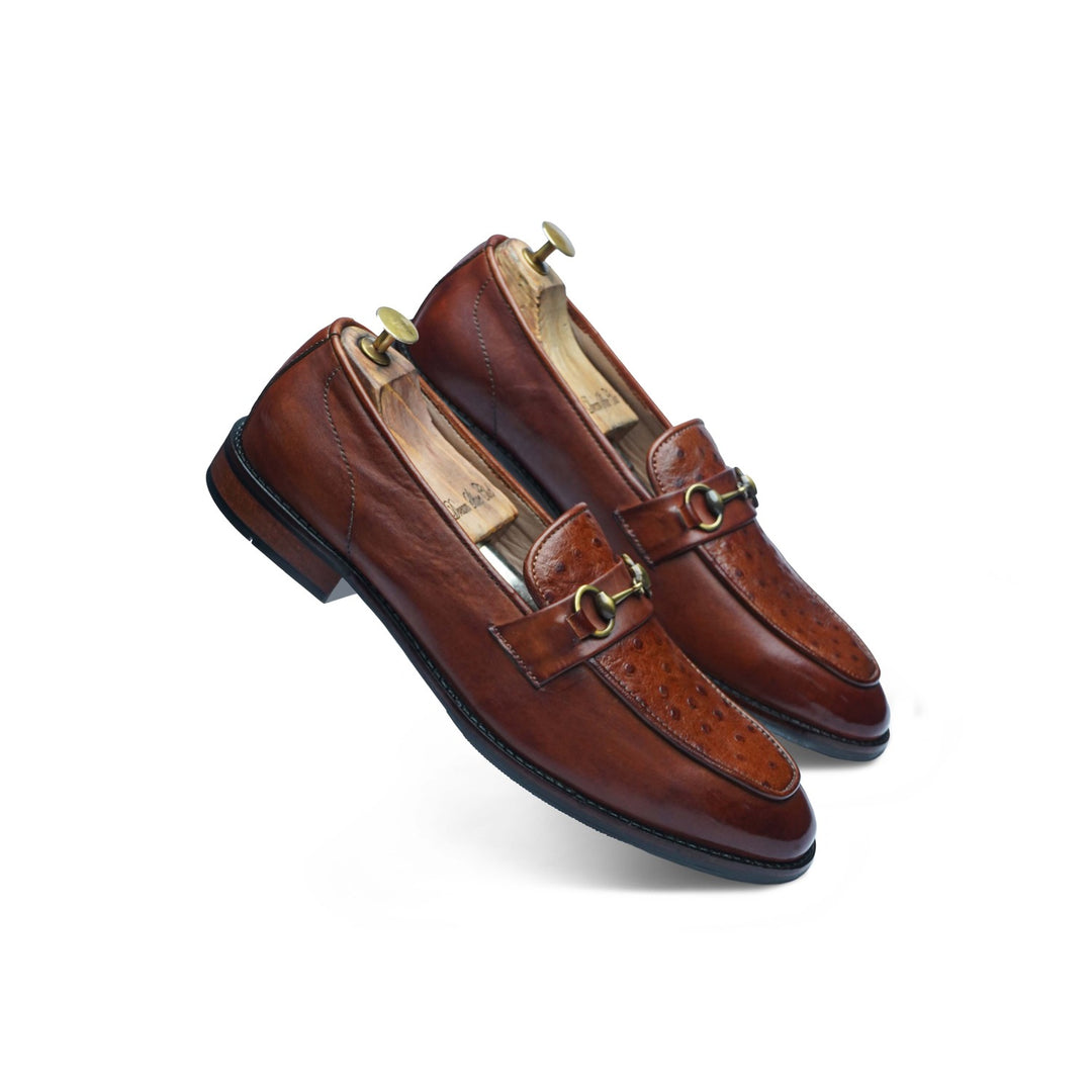OSTRICH PENNY HORSEBIT - COGNAC PATINA
