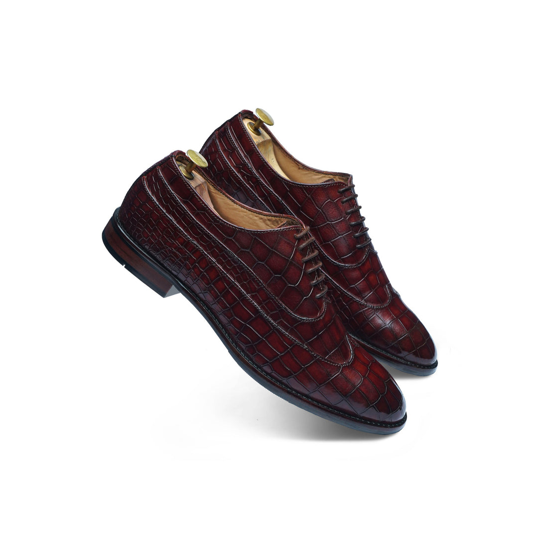 CROCO WAVE BROGUE - COGNAC PATINA