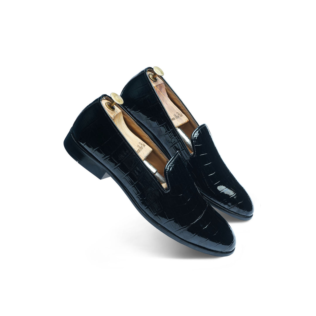 CROCO PATENT SLIPON - BLACK