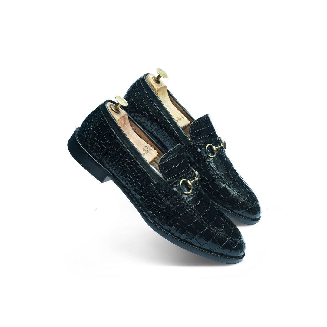 CROCO PENNY HORSEBIT - BLACK