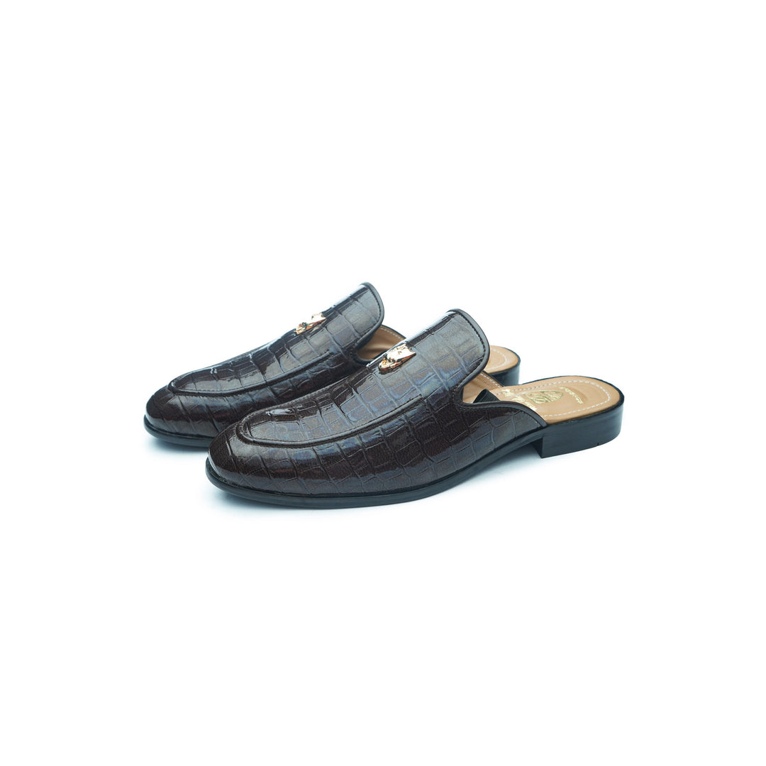 CROCO JAGUAR MULE - BROWN