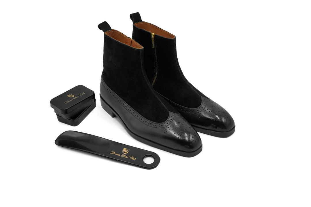 VICEROY BOOTS - BLACK WITH BLACK SUEDE