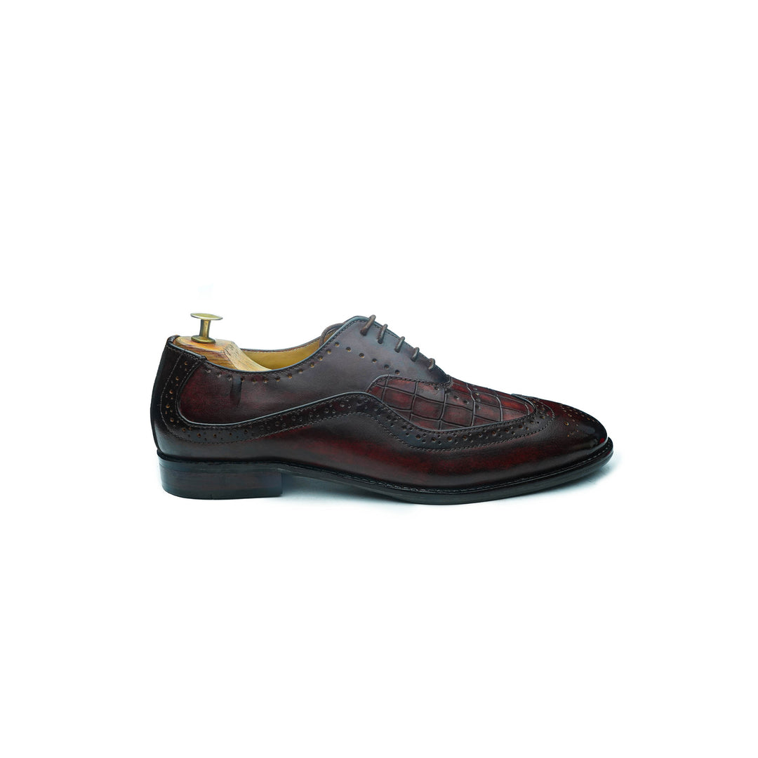 CROCO S-WING BROGUE - COGNAC