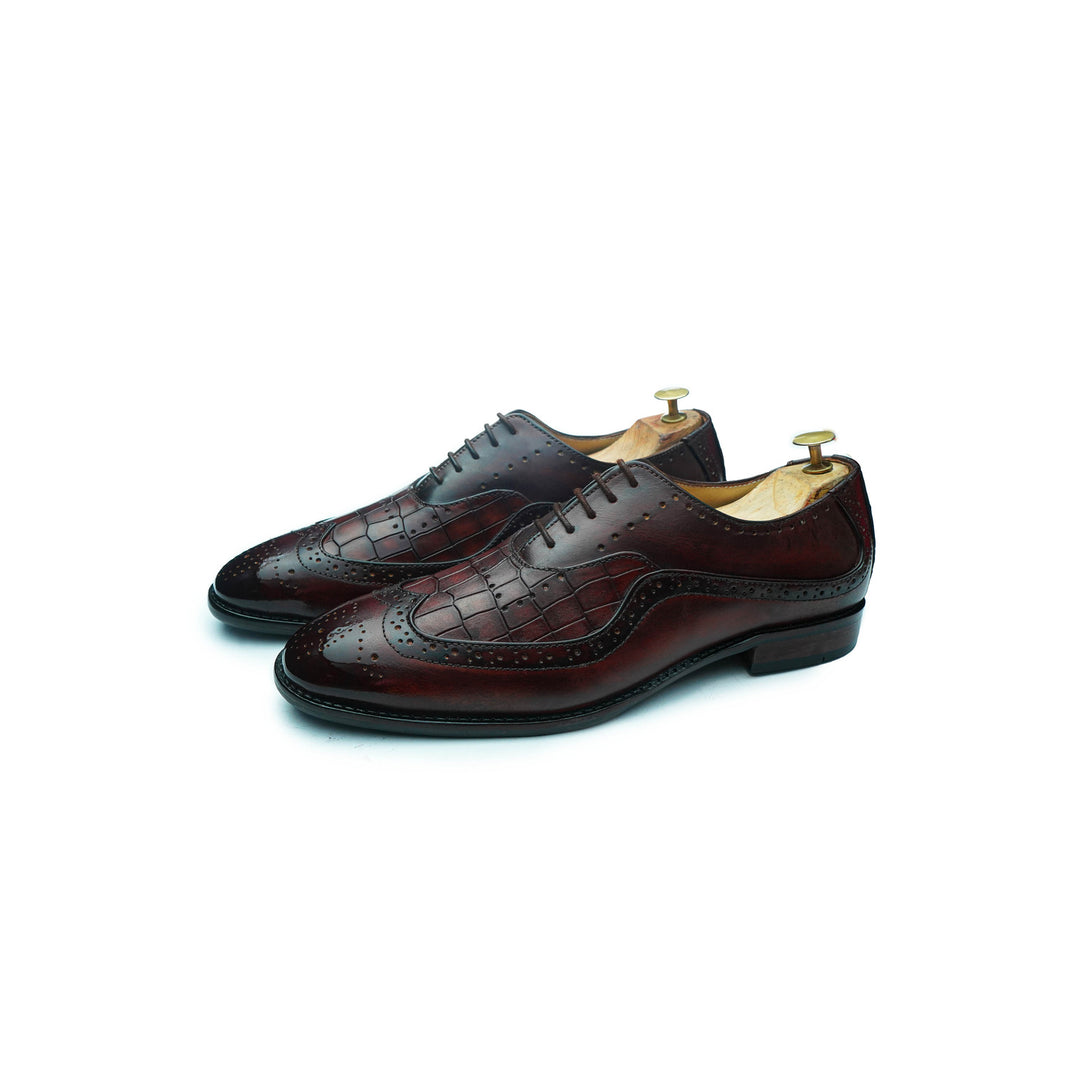 CROCO S-WING BROGUE - COGNAC