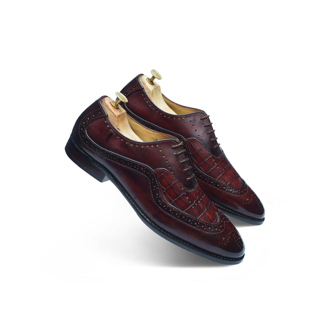 CROCO S-WING BROGUE - COGNAC