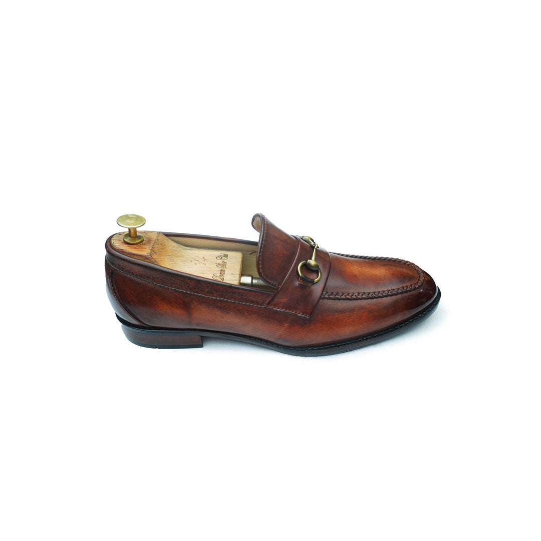 WEAVED PENNY HORSEBIT - COGNAC