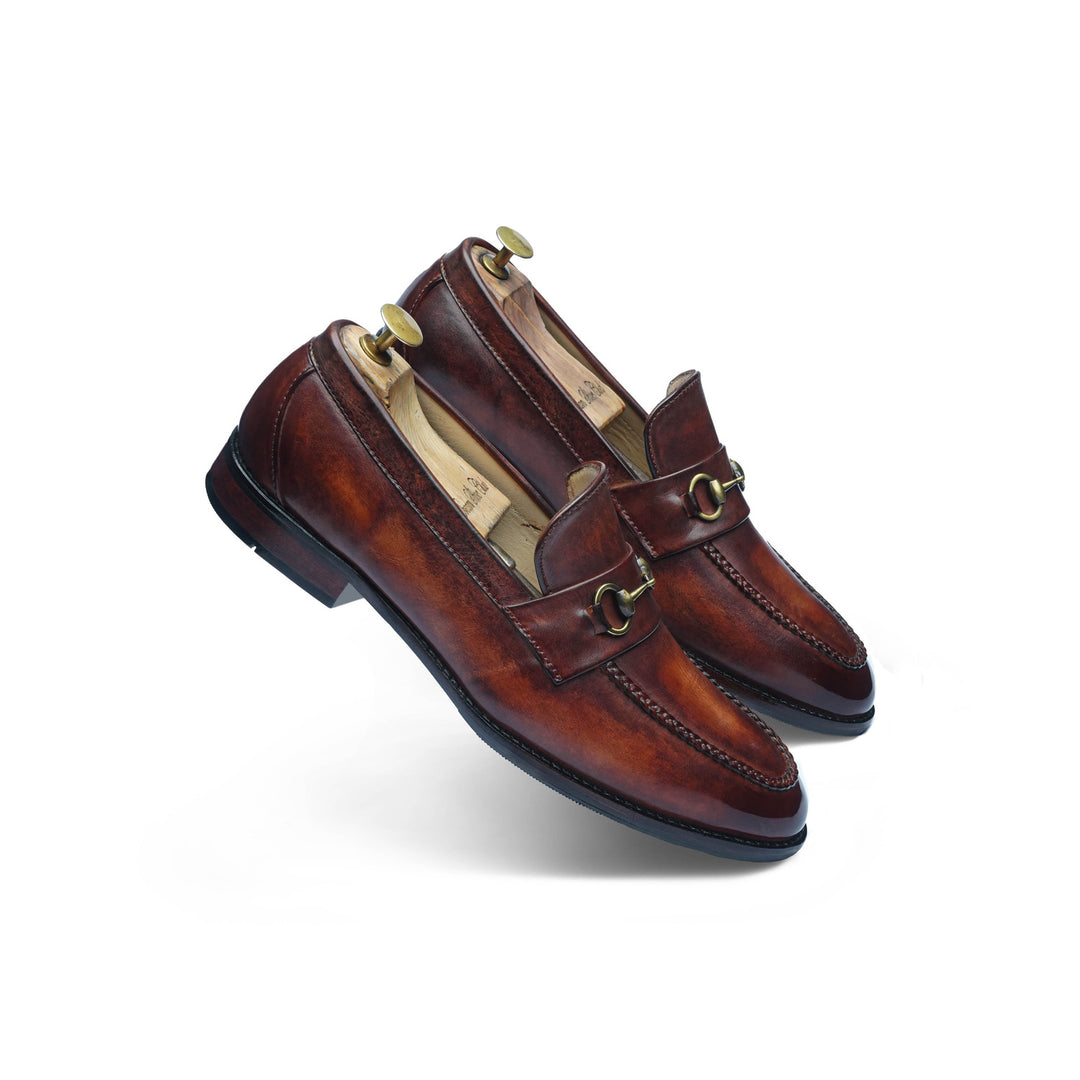WEAVED PENNY HORSEBIT - COGNAC