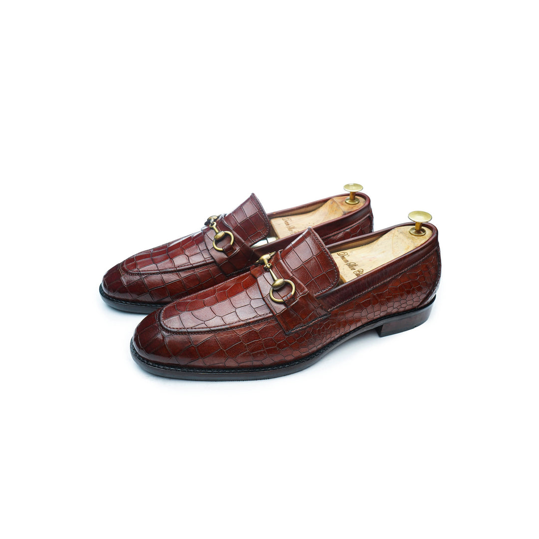 CROCO PENNY HORSEBIT - COGNAC