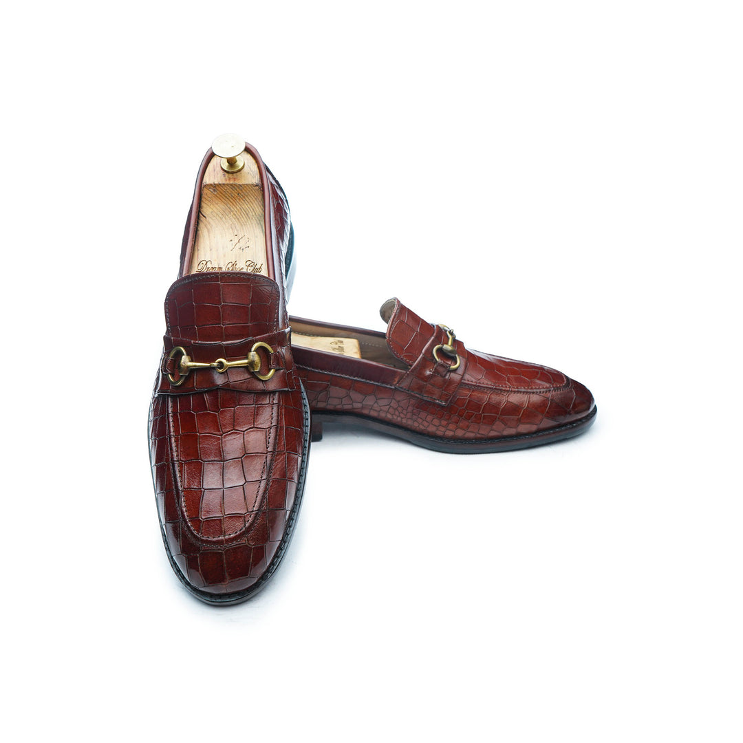 CROCO PENNY HORSEBIT - COGNAC