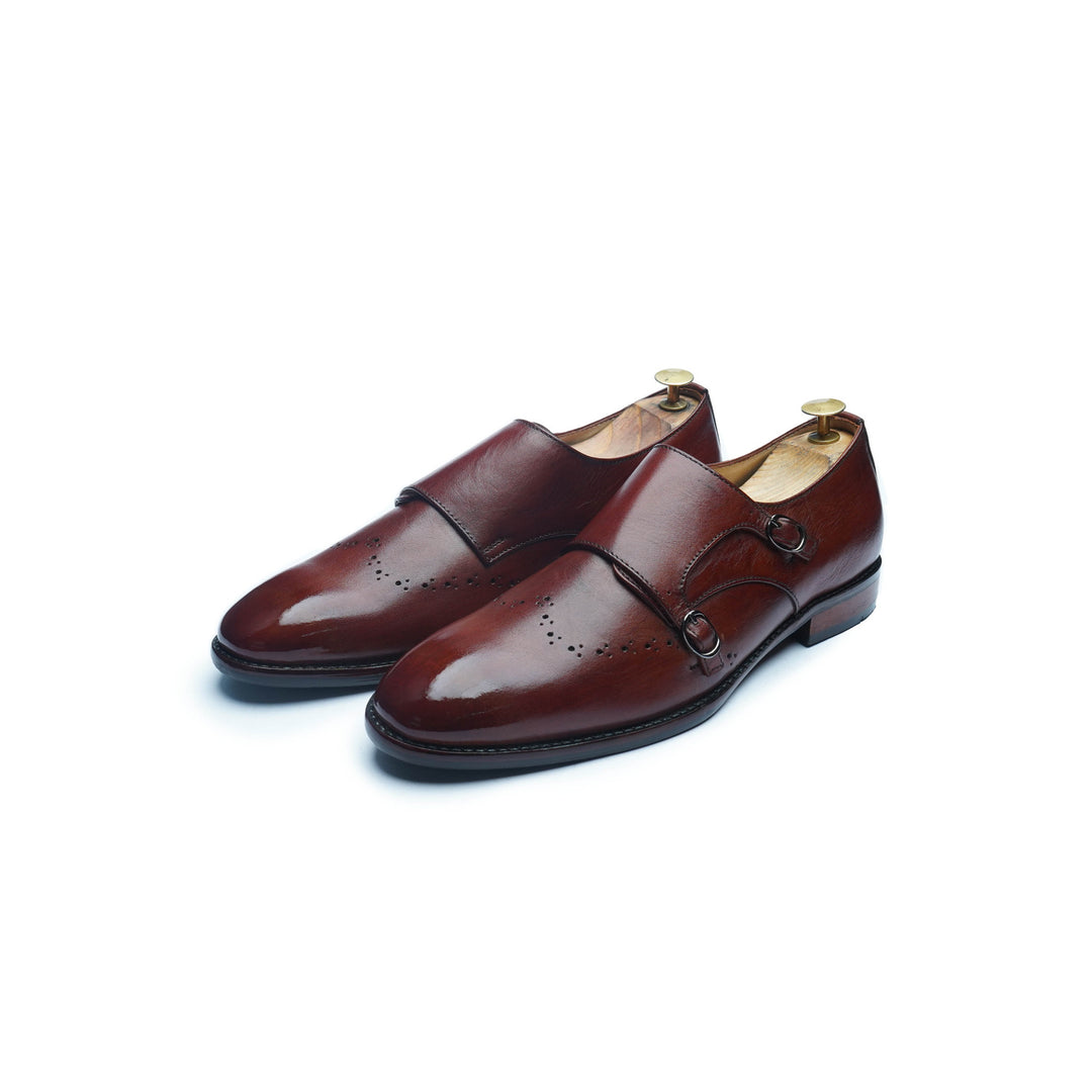 WING MONK SHOE - COGNAC