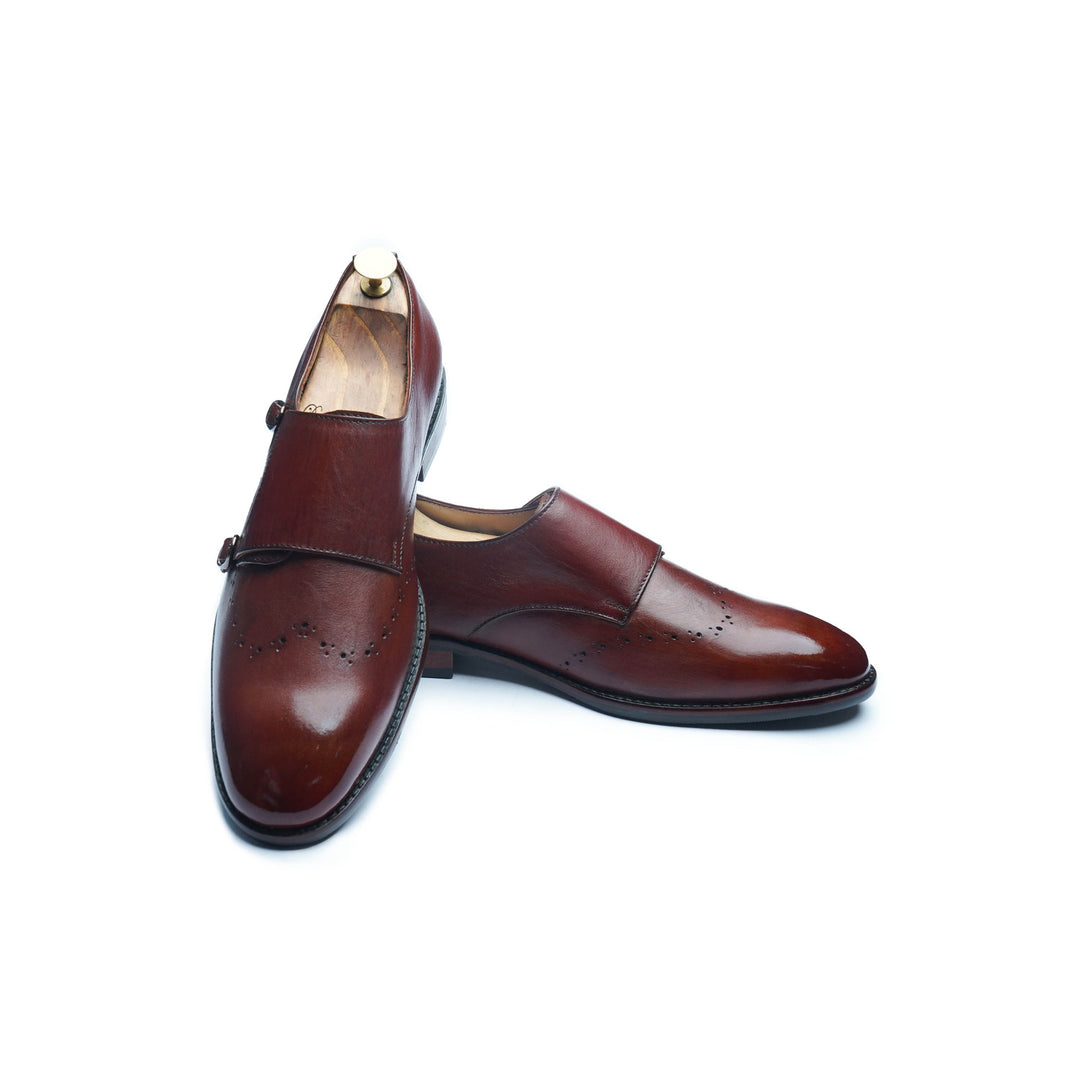 WING MONK SHOE - COGNAC