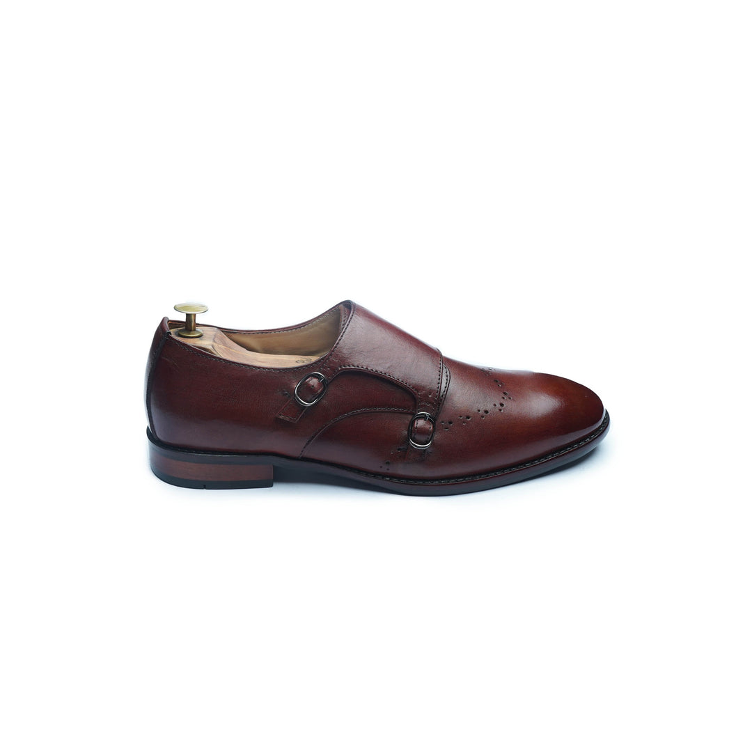 WING MONK SHOE - COGNAC