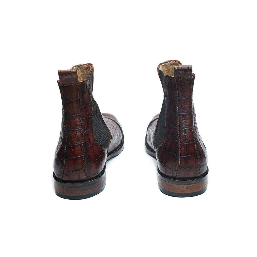 CAPTOE CROCO CHELSEA BOOT - COGNAC
