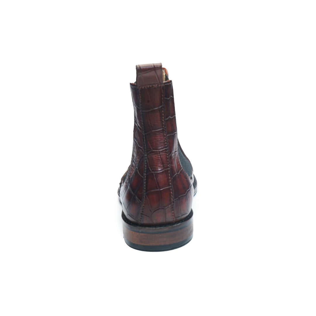 CAPTOE CROCO CHELSEA BOOT - COGNAC